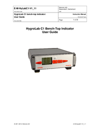 Thumbnail of document Manual - HygroLab C1 Water Activity Indicator